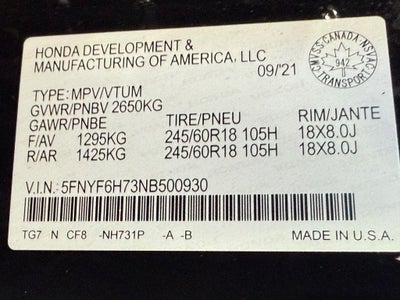 2022 Honda Pilot Black Edition