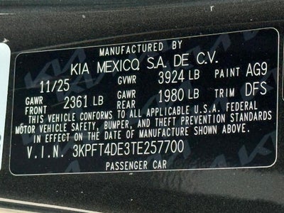 2026 Kia K4 LXS