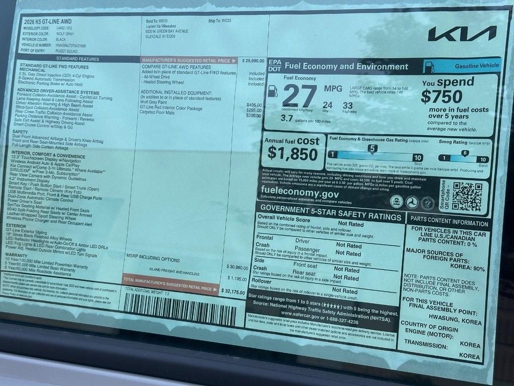2026 Kia K5 GT-Line